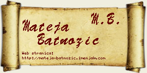 Mateja Batnožić vizit kartica